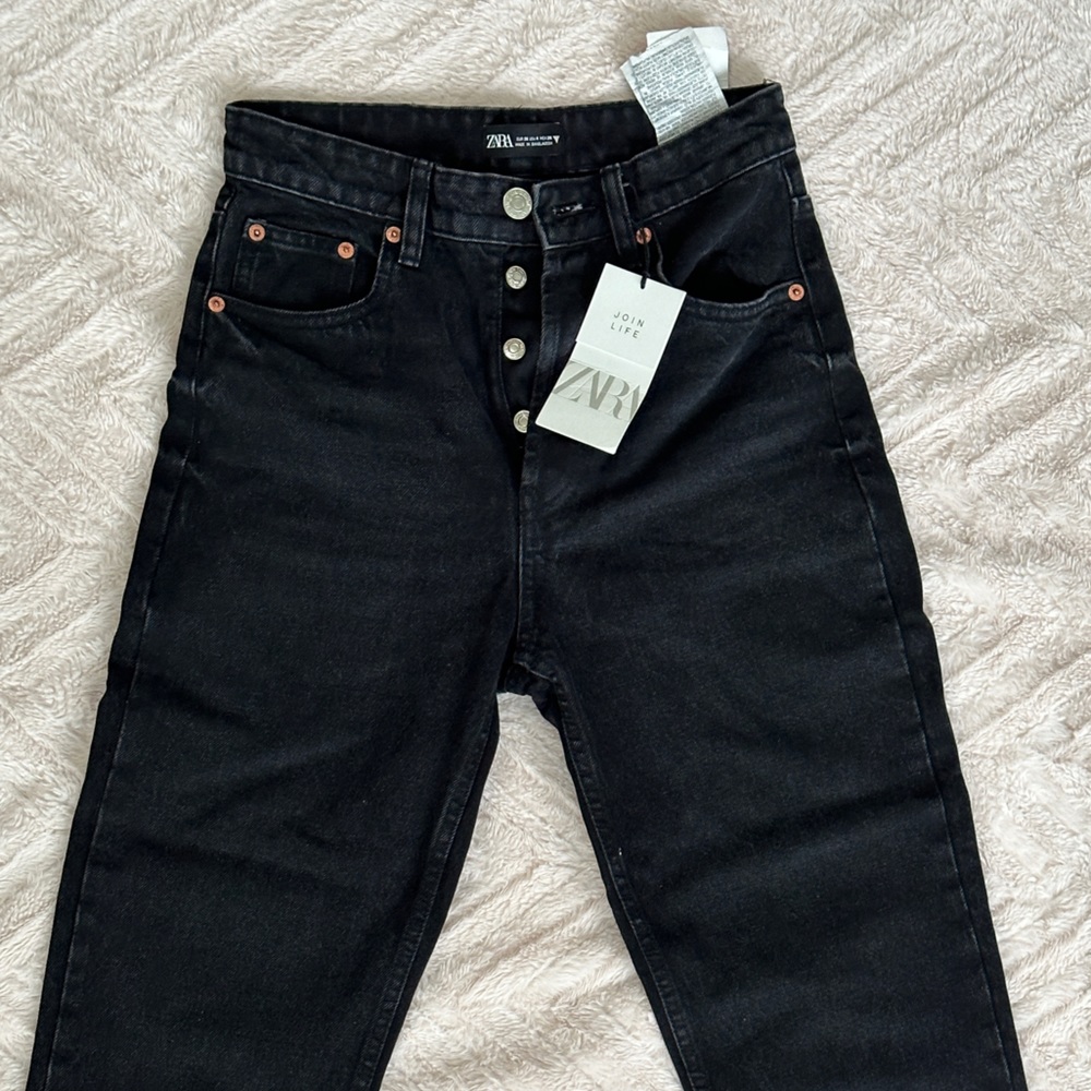 NWT Zara Wide Leg Button Fly Jeans Size 4